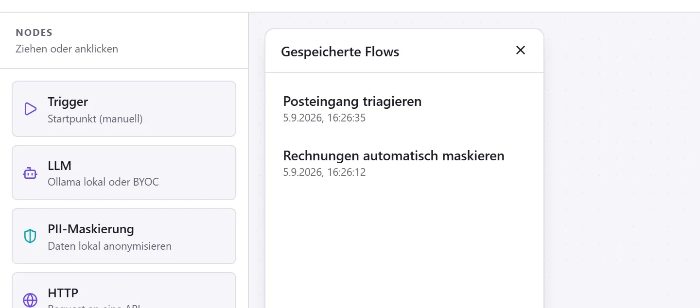 Gespeicherte Workflows verwalten